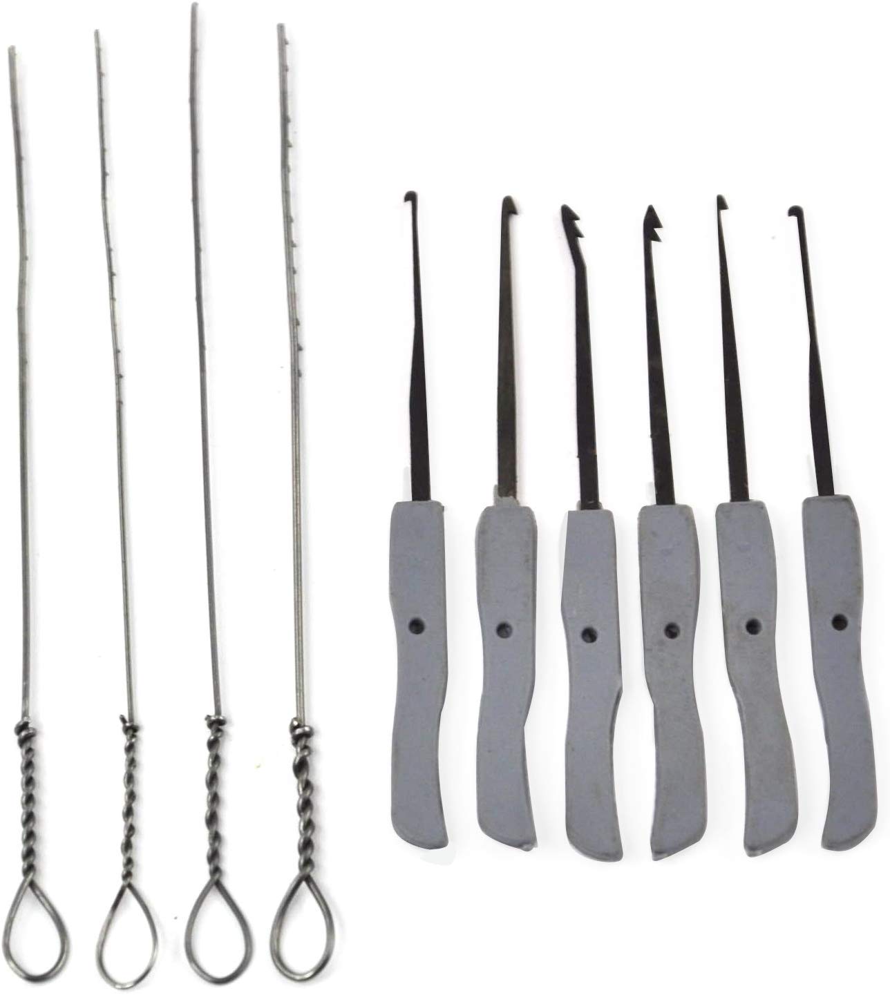 Door Lock Opener Tool Kit, Including A Lock Pick Gun, 10 Pieces Broken Key Extractor Kit and 5 Pieces Tension Wrenches for Pro Locksmith and Beginners