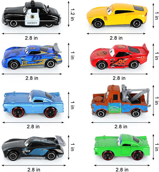Set of 8 Diecast Cars Toy - Disney Pixar Cars 1:55 Scale Diecast Metal Car Models Racing Mini Vehicles Toys