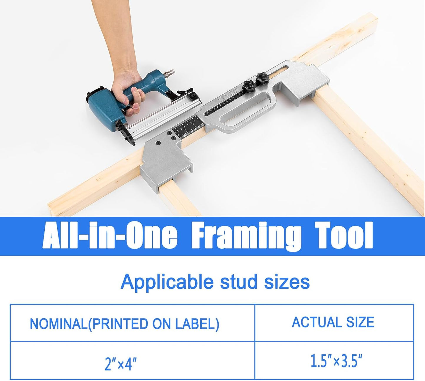 2Pack Portable Adjustable Framing Tools for 12-24 Inch On-Center, Stud Layout Tool, Stud Spacer Framing Tool, Precision Measurement Framing Spacing Tool for Framing Wall
