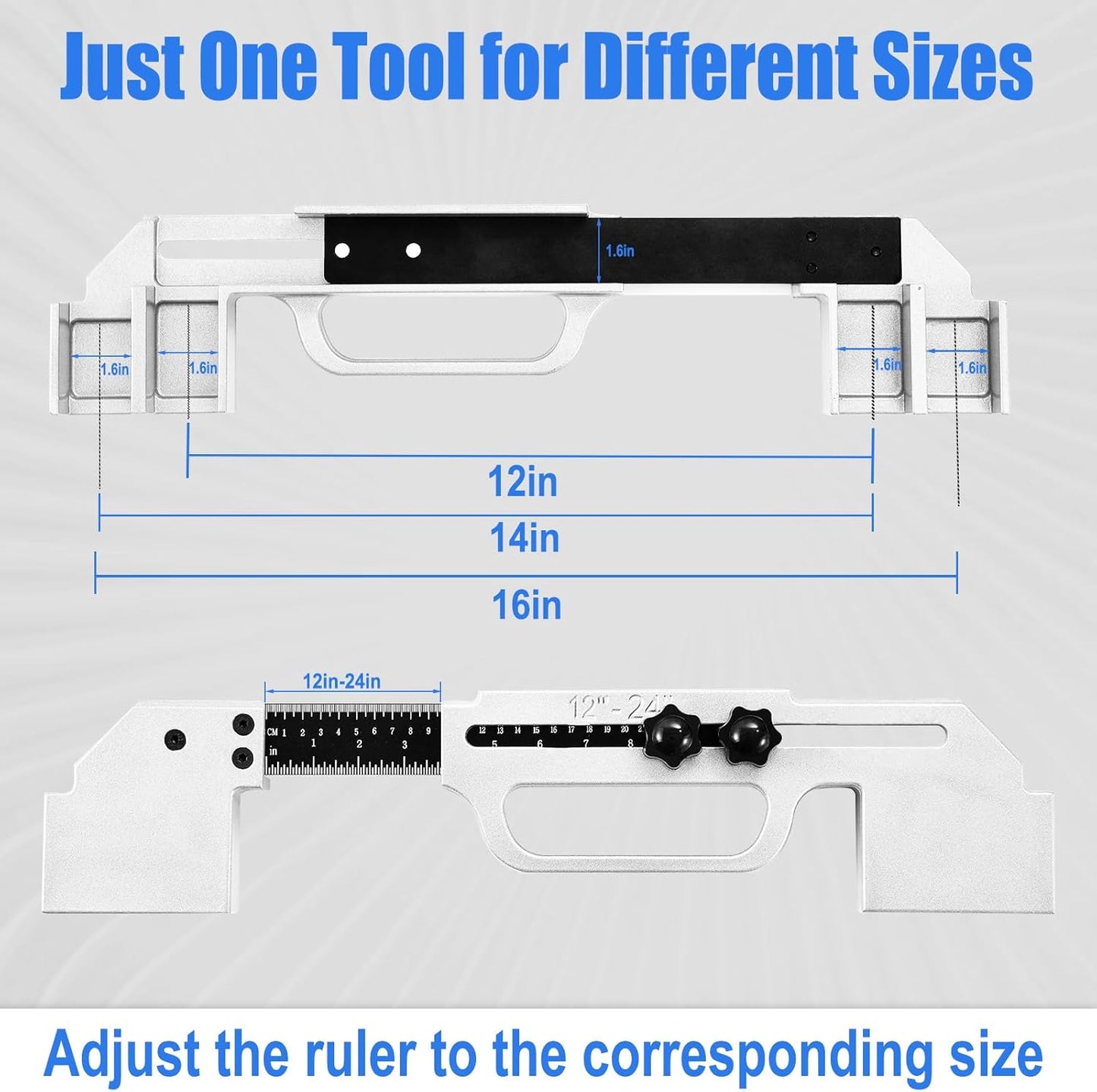 2Pack Portable Adjustable Framing Tools for 12-24 Inch On-Center, Stud Layout Tool, Stud Spacer Framing Tool, Precision Measurement Framing Spacing Tool for Framing Wall