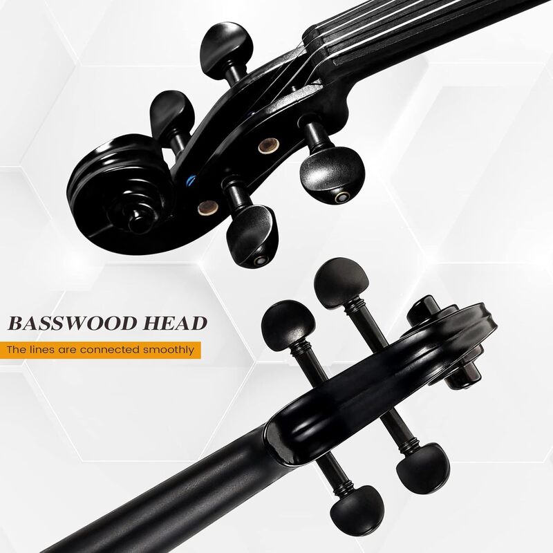 Asmuse Full Size 4/4 Violin Kit, Premium Solid Wood Starter Violin with Bow Case for Beginner Adult (Natural)