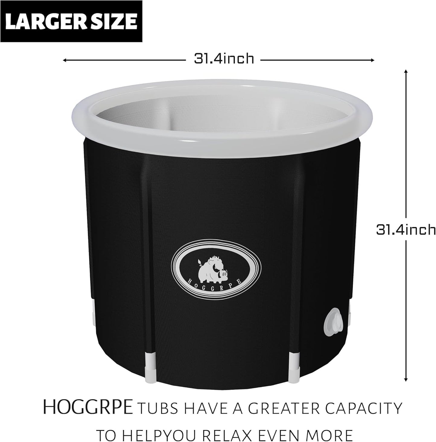 Portable Ice Bath Tub for Athletes - Large Inflatable Cold Plunge Tub with Cover, Nylon Fabric Ice Plunge Tub for Recovery, Cold Water Therapy Pod Outdoor for adults at Home 31.5 IN