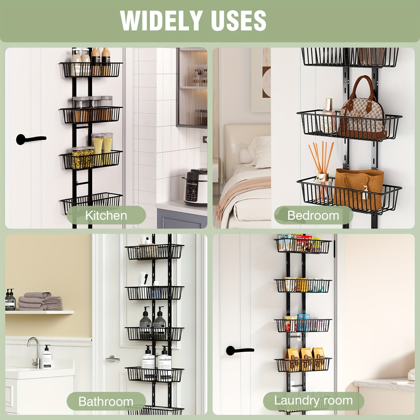 Over-the-Door Pantry Organizer | 6-Tier Hanging Rack with Adjustable Baskets