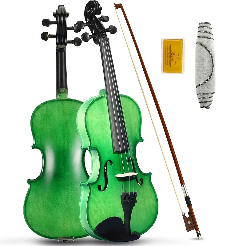 Asmuse Full Size 4/4 Violin Kit, Premium Solid Wood Starter Violin with Bow Case for Beginner Adult (Natural)