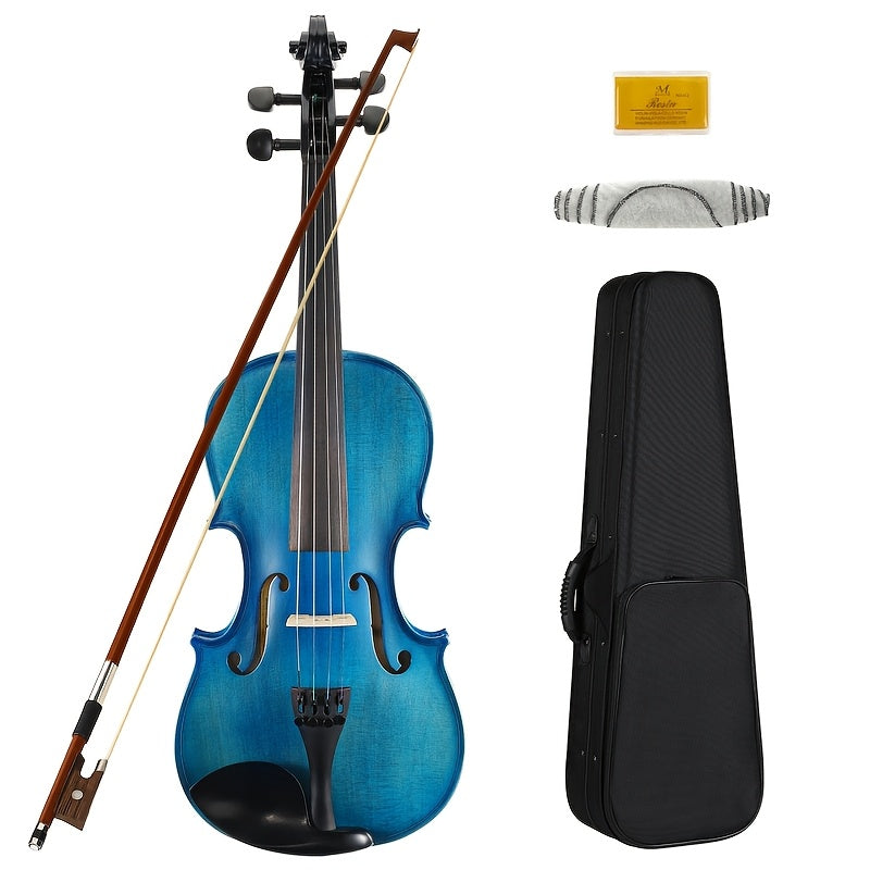 Asmuse Full Size 4/4 Violin Kit, Premium Solid Wood Starter Violin with Bow Case for Beginner Adult (Natural)