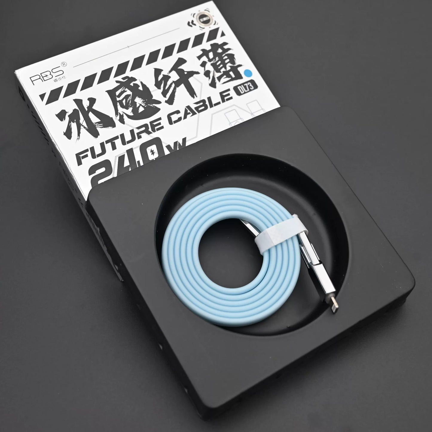 RBS 240W Fast Charging USB-C Cable - DL73 Mist Blue 27/240W 2-in-1