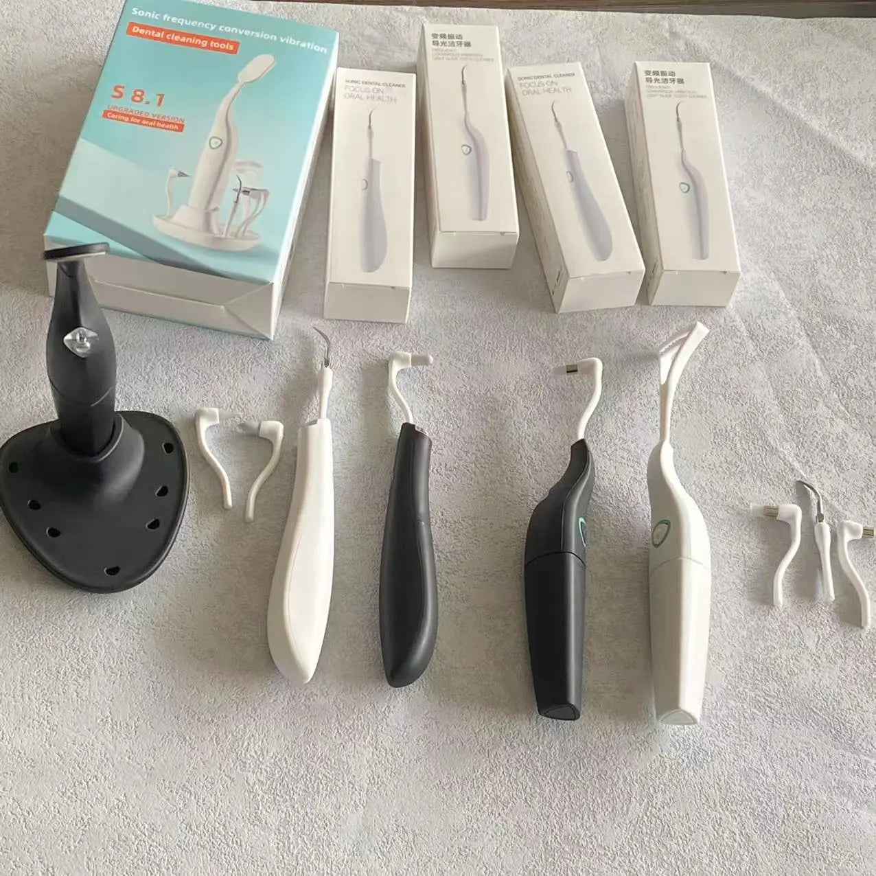 Sonic Vibration Dental Cleaner with Interchangeable Cleaning Heads