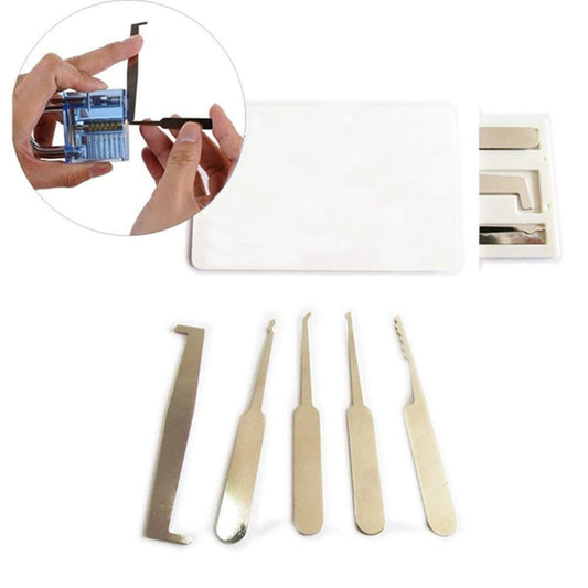 Powerful Locksmith's Combination Suitable for Locksmith Beginners and Locksmith Lovers(Silver Single Hook and Blue Padlock)
