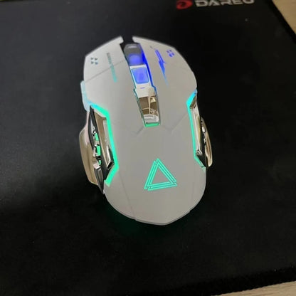 Rechargeable Silent Dual-Mode Wireless Bluetooth Mouse - White Dual-Mode