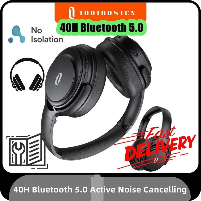 TaoTronics ANC Over-Ear Bluetooth Headphones with aptX Bass