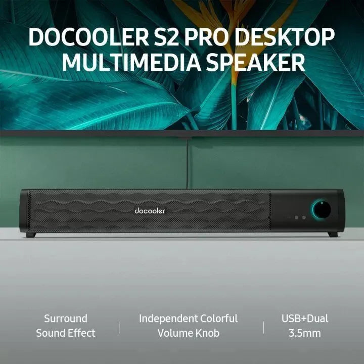 RGB Powered Desktop Soundbar Speaker for Computers