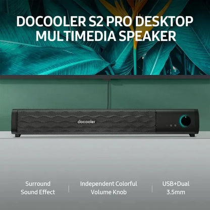 RGB Powered Desktop Soundbar Speaker for Computers