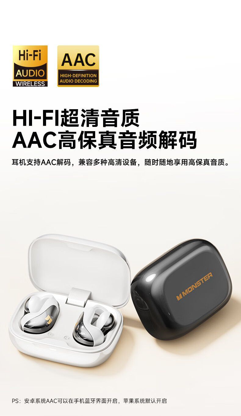 Monster MQT61 Open-Ear Clip True Wireless Earbuds