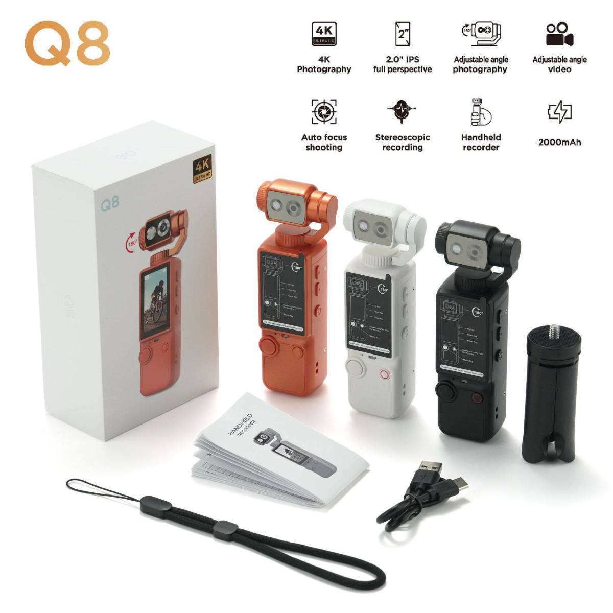 Q8 Pocket HD Handheld Camera with Autofocus and Voice Recording