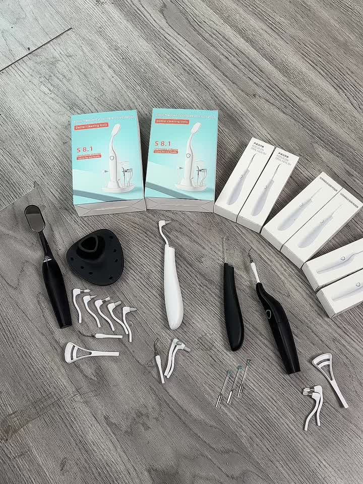Sonic Vibration Dental Cleaner with Interchangeable Cleaning Heads