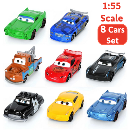 Set of 8 Diecast Cars Toy - Disney Pixar Cars 1:55 Scale Diecast Metal Car Models Racing Mini Vehicles Toys