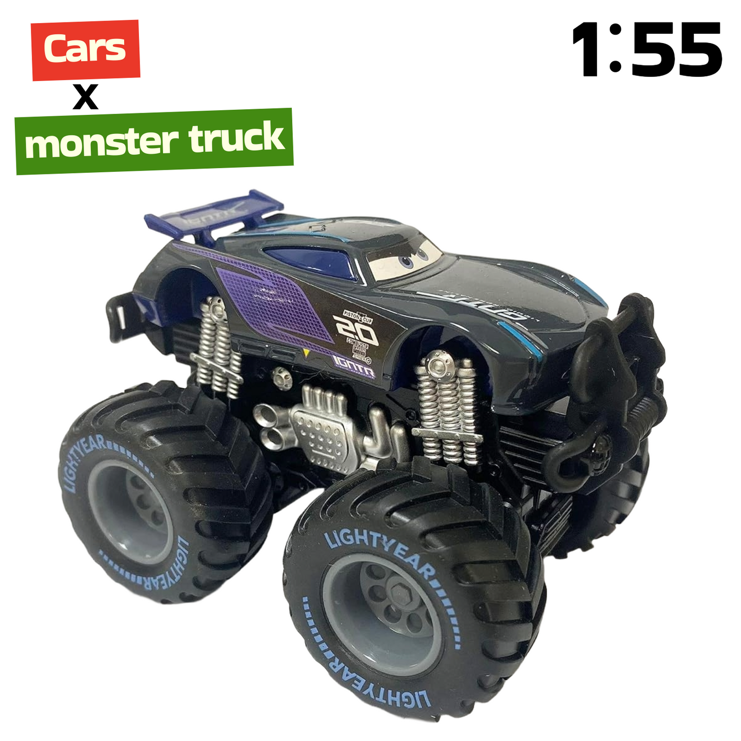 Monster Truck Disney Pixar Cars 1:55 Diecast Car Set Big Wheel Buggy Toy Car (Jackson Storm)