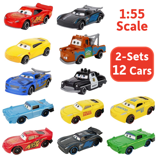 12pcs Disney Pixar Cars 3 Diecast Models Metal Mini Racers Toys Set Birthday Party Gifts Toy - Lightning McQueen & More Fridends