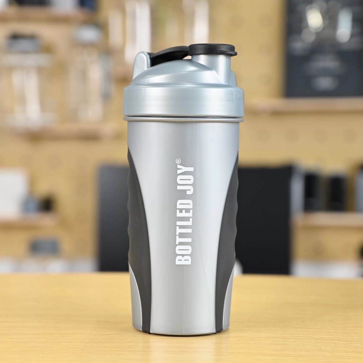 BOTTLED JOY Protein Shaker Bottle - 0.7L Sports Fitness Mixing Cup