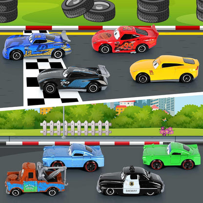 Set of 8 Diecast Cars Toy - Disney Pixar Cars 1:55 Scale Diecast Metal Car Models Racing Mini Vehicles Toys