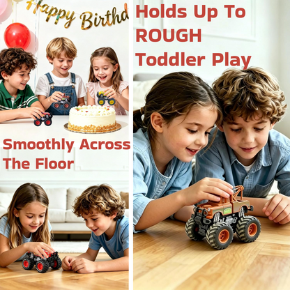 2-Pack Monster Truck Disney Pixar Cars 1:55 Diecast Car Set Big Wheel Buggy Toy Car (Lightning McQueen & Tow Mater)