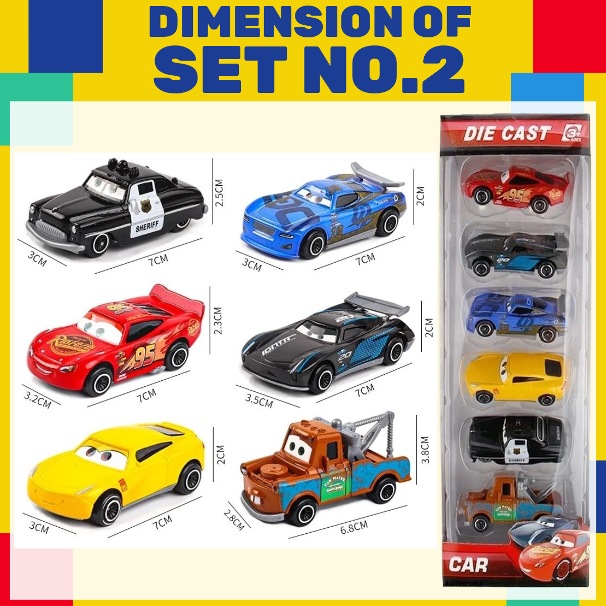 12pcs Disney Pixar Cars 3 Diecast Models Metal Mini Racers Toys Set Birthday Party Gifts Toy - Lightning McQueen & More Fridends