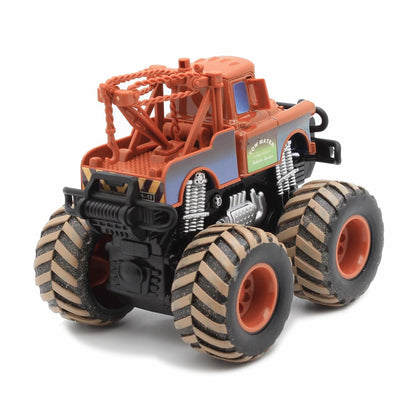 2-Pack Monster Truck Disney Pixar Cars 1:55 Diecast Car Set Big Wheel Buggy Toy Car (Lightning McQueen & Tow Mater)