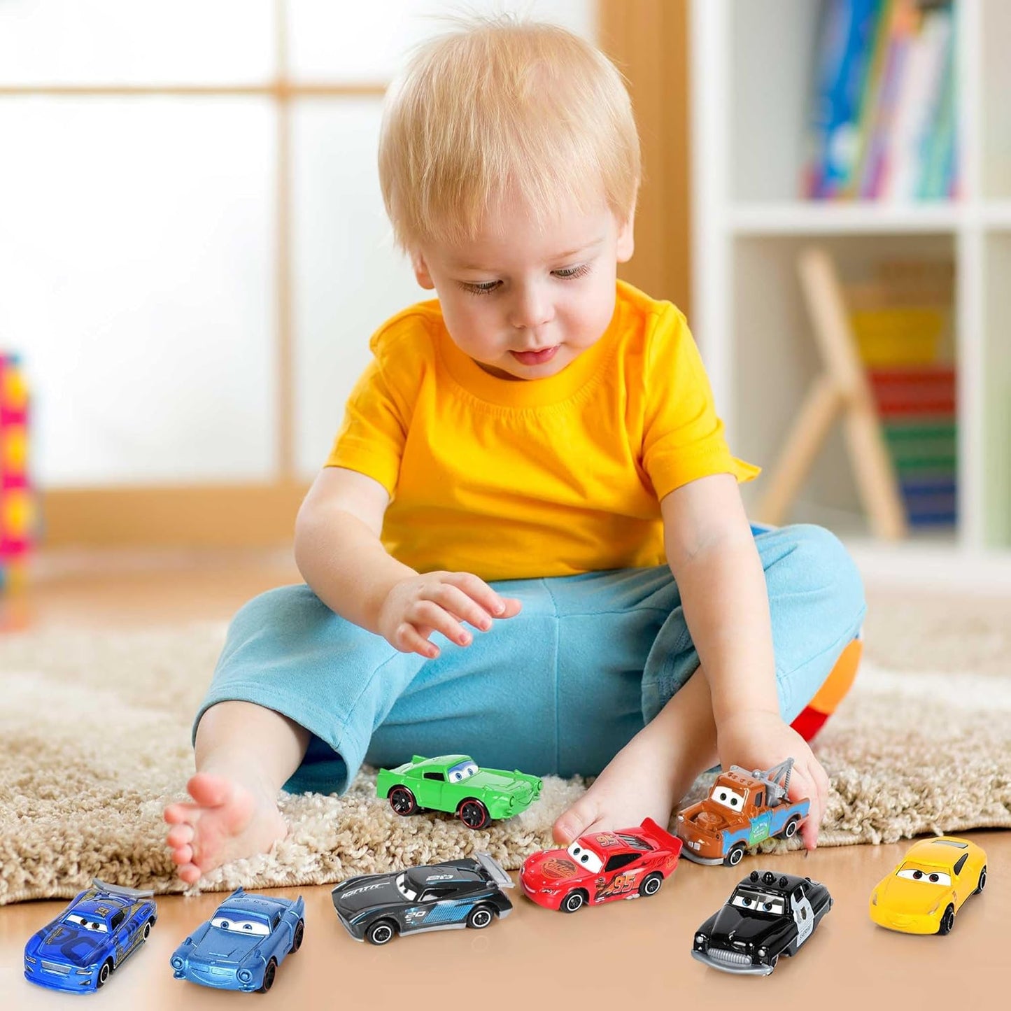 Set of 8 Diecast Cars Toy - Disney Pixar Cars 1:55 Scale Diecast Metal Car Models Racing Mini Vehicles Toys