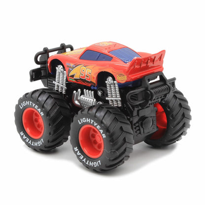 2-Pack Monster Truck Disney Pixar Cars 1:55 Diecast Car Set Big Wheel Buggy Toy Car (Lightning McQueen & Tow Mater)