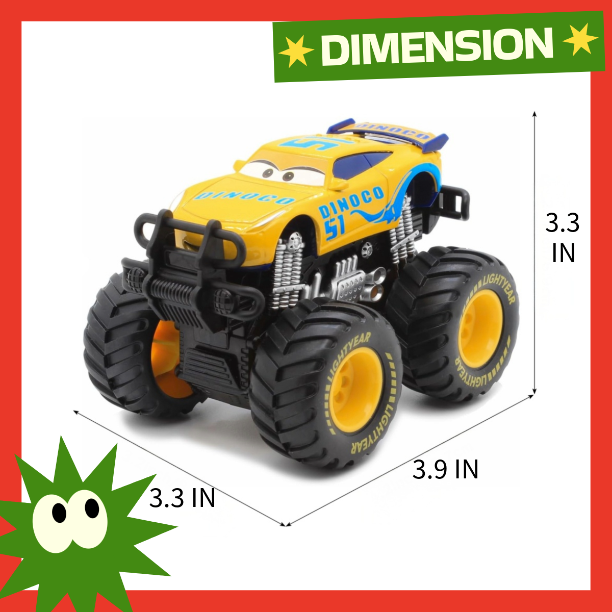 Monster Truck Disney Pixar Cars 1:55 Diecast Car Set Big Wheel Buggy Toy Car (Cruz Ramirez)