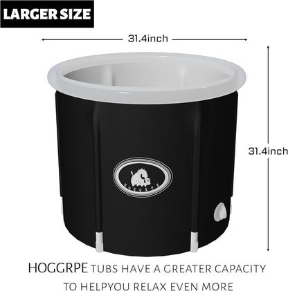 Portable Ice Bath Tub for Athletes - Large Inflatable Cold Plunge Tub with Cover, Nylon Fabric Ice Plunge Tub for Recovery, Cold Water Therapy Pod Outdoor for adults at Home 31.5 IN