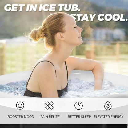 Portable Ice Bath Tub for Athletes - Large Inflatable Cold Plunge Tub with Cover, Nylon Fabric Ice Plunge Tub for Recovery, Cold Water Therapy Pod Outdoor for adults at Home 31.5 IN