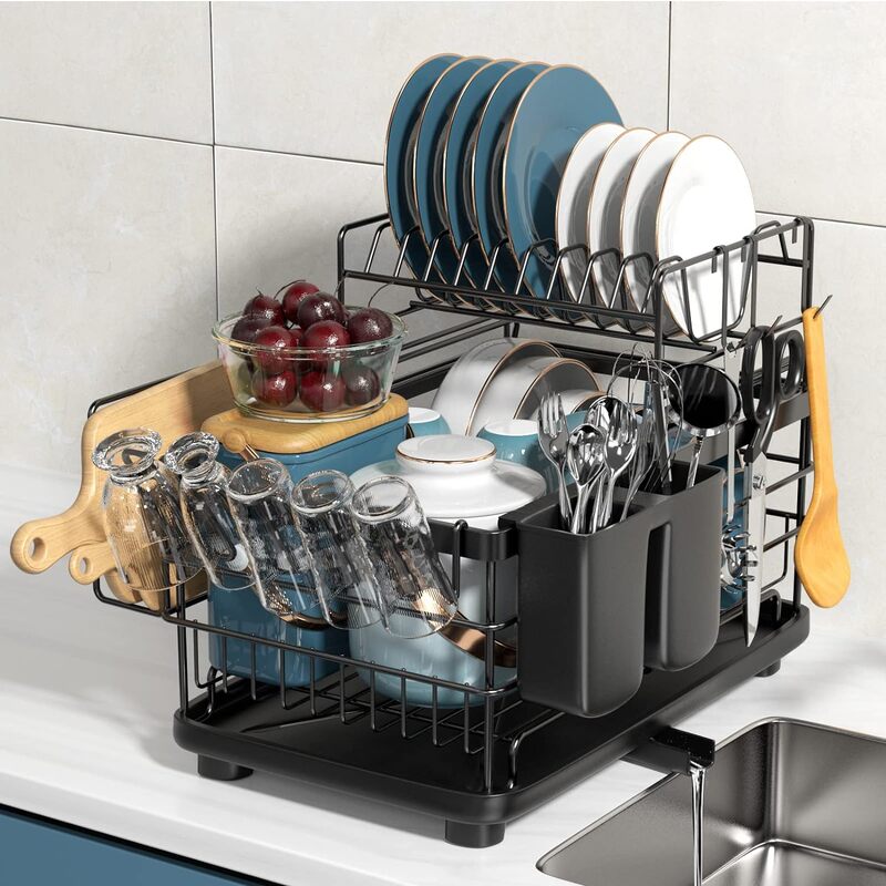 2-Tier Dish Drying Rack | Large Rust-Resistant Kitchen Organizer