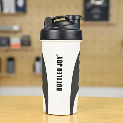 BOTTLED JOY Protein Shaker Bottle - 0.7L Sports Fitness Mixing Cup