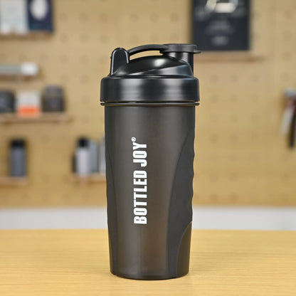 BOTTLED JOY Protein Shaker Bottle - 0.7L Sports Fitness Mixing Cup