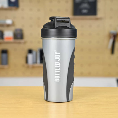 BOTTLED JOY Protein Shaker Bottle - 0.7L Sports Fitness Mixing Cup