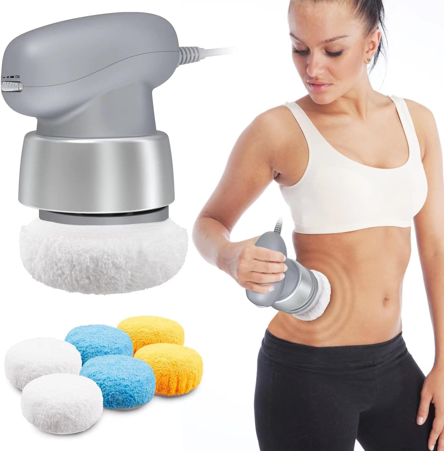 Cellulite Massager Electric, Body Sculpting Machine with 6 Skin Friendly Washable Pads, Beauty Sculpt Massager for Belly Legs Arms