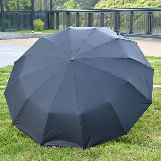 12-Rib Fiberglass Windproof Auto Umbrella UV Prote