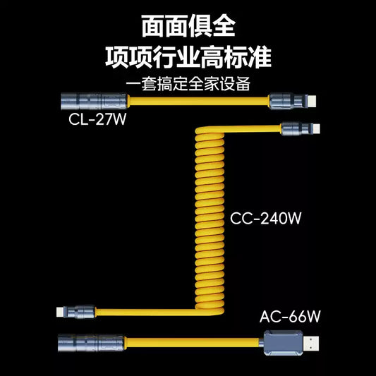 AKAZ 240W 4-in-1 Retractable Fast Charging Cable