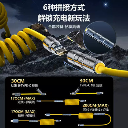 AKAZ 240W 4-in-1 Retractable Fast Charging Cable