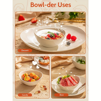 Sweese 5-Inch Small Porcelain Bowls, 10oz, Set of 6 | Microwave & Dishwasher Safe