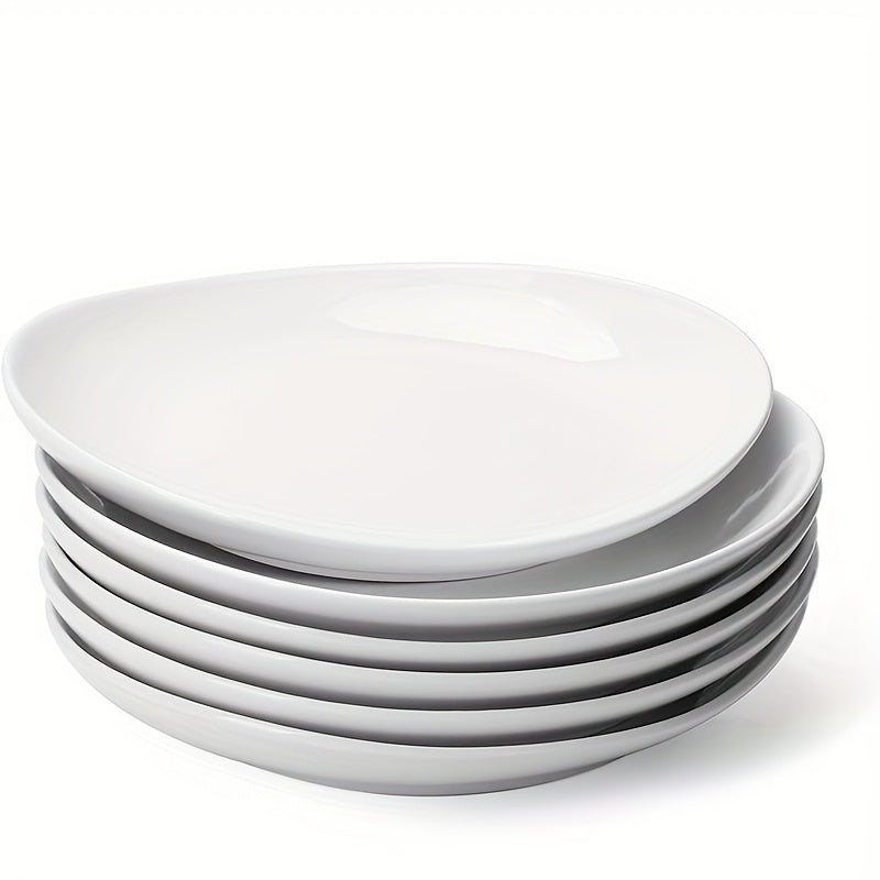 Sweese 7.8-Inch Dessert Plates, Set of 6 | White Ceramic Appetizer Plates