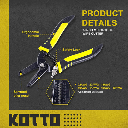 Ferrule Crimping Tool Kit | Self-Adjusting Ratchet Crimper & Wire Connectors