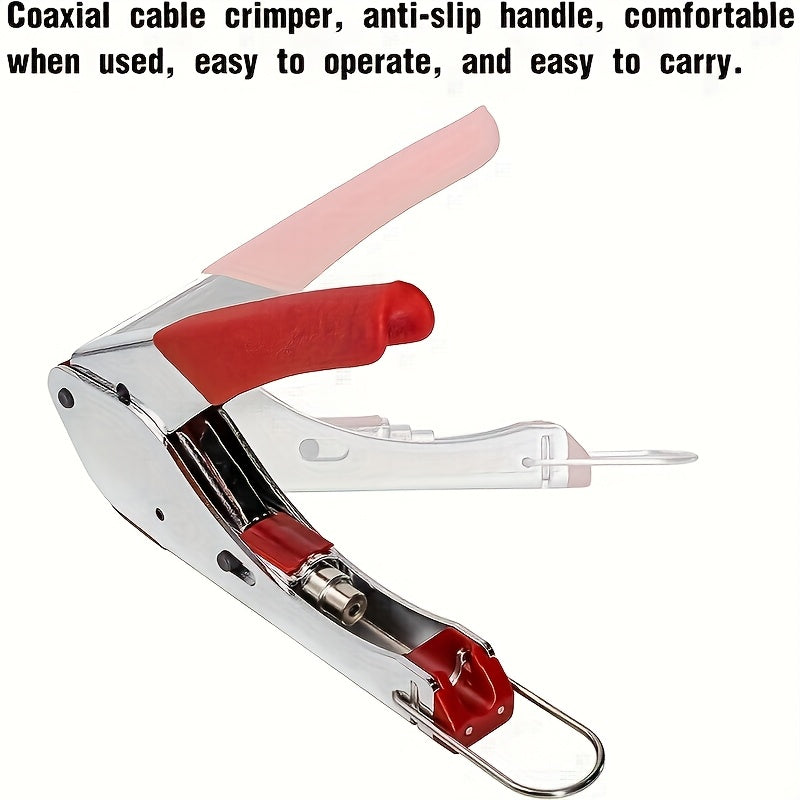 KOTTO Coaxial Cable Crimper & Compression Tool Kit | RG6 RG59 Connectors Included