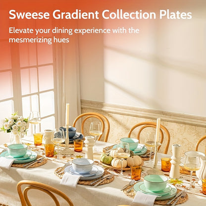 Sweese 7.4-Inch Ceramic Dessert & Salad Plates, Set of 6 | Microwave & Oven Safe