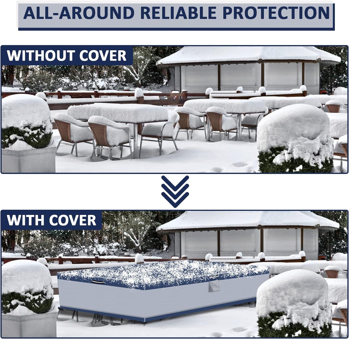 Waterproof Rectangular Patio Furniture Cover | Durable 600D Oxford Fabric