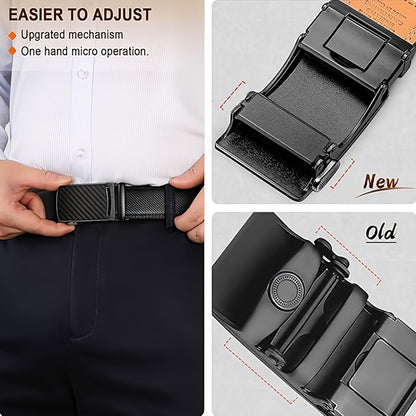 2-Pack Men's Leather Ratchet Belts | Adjustable Dress Belts for Formal Wear