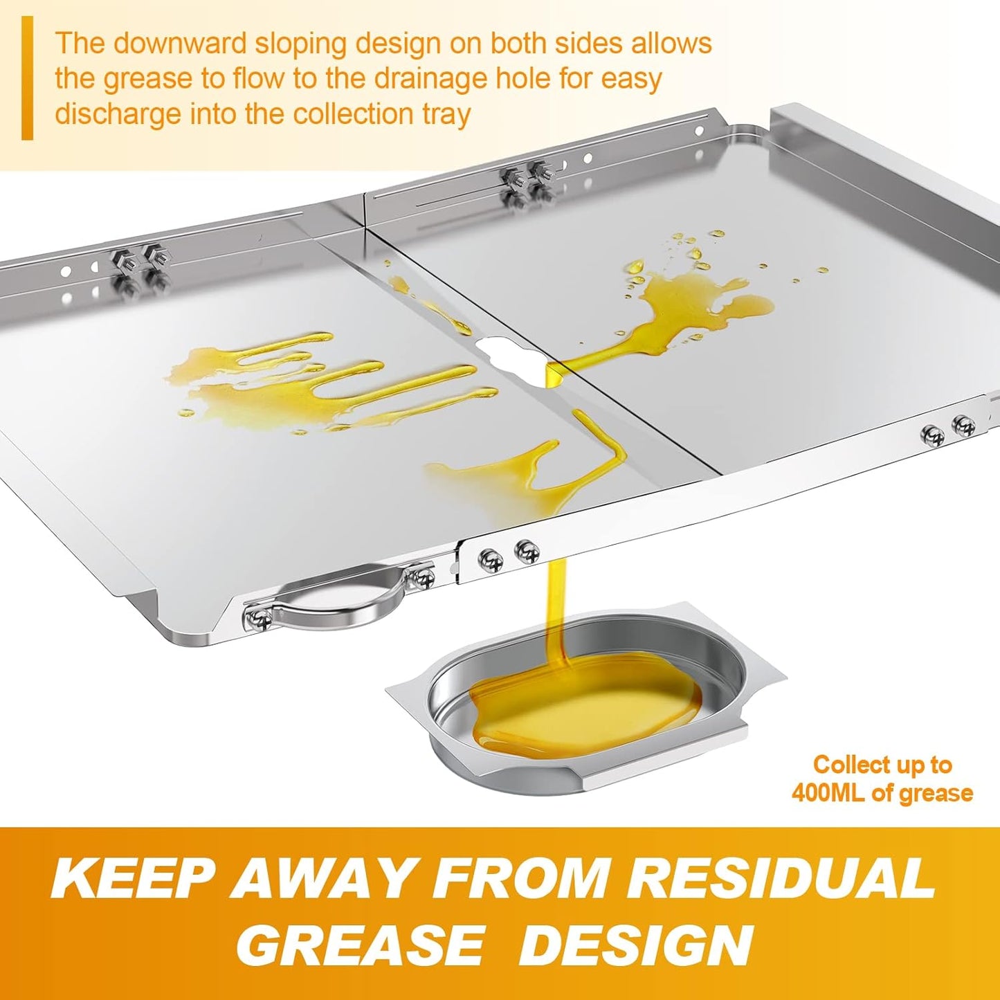 Replacement Grease Tray with Catch Pan | Universal Drip Tray for 4-5 Burner Gas Grills