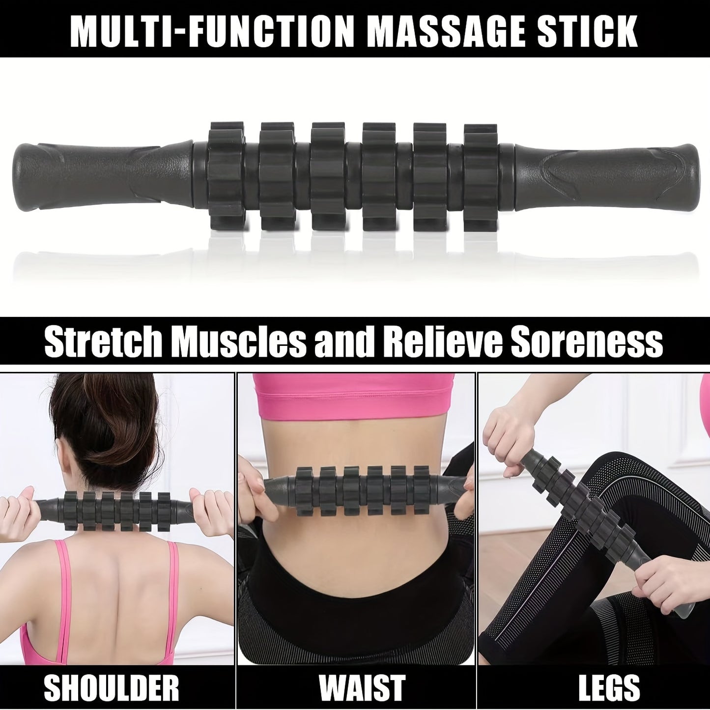 6-Piece Muscle Recovery Kit | Foam Roller, Yoga Stick & Massage Balls