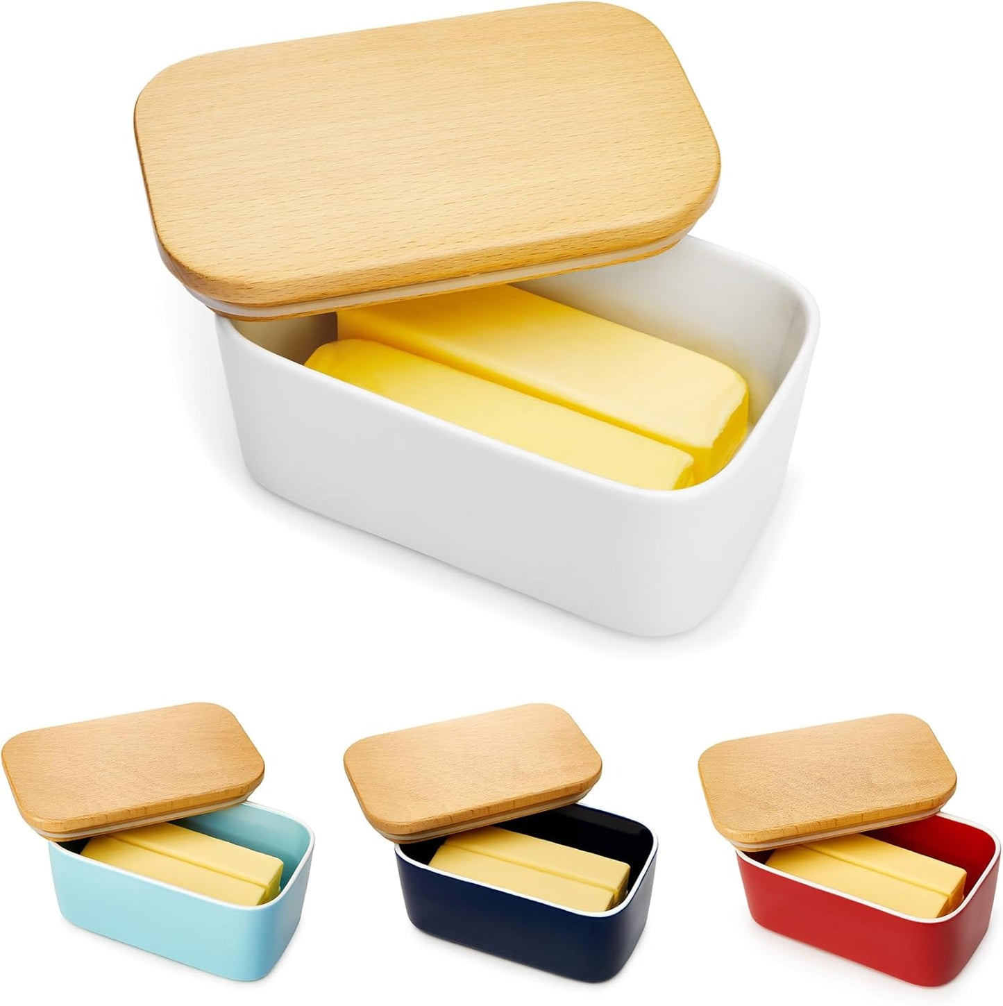 Swedish Butter Dish | Airtight Butter Keeper with Beechwood Lid